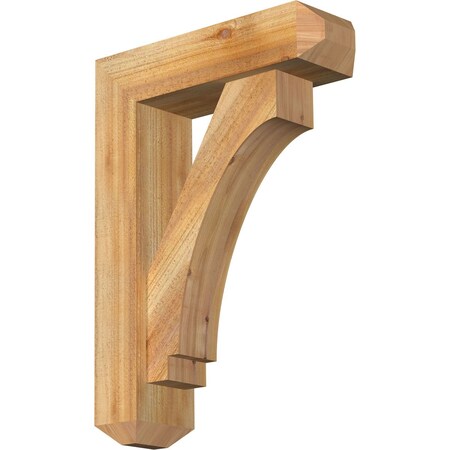 Imperial Craftsman Rough Sawn Bracket w/ Offset Brace, Western Red Cedar, 6"W x 20"D x 28"H